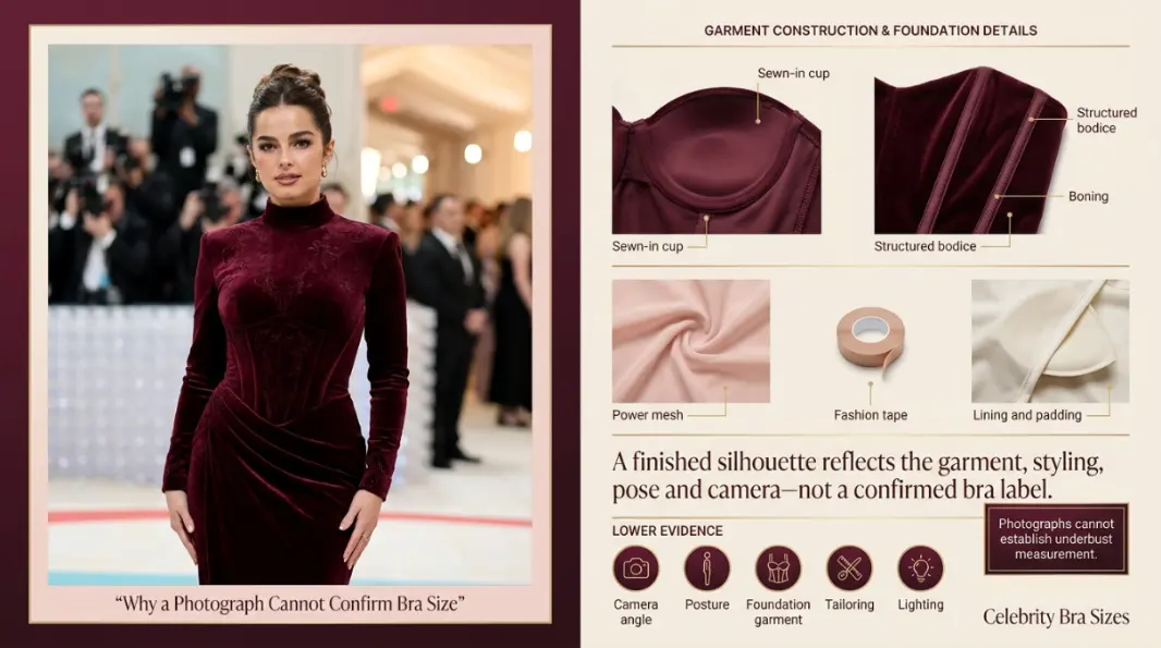Addison Rae style and garment support context explaining why photographs cannot confirm bra size