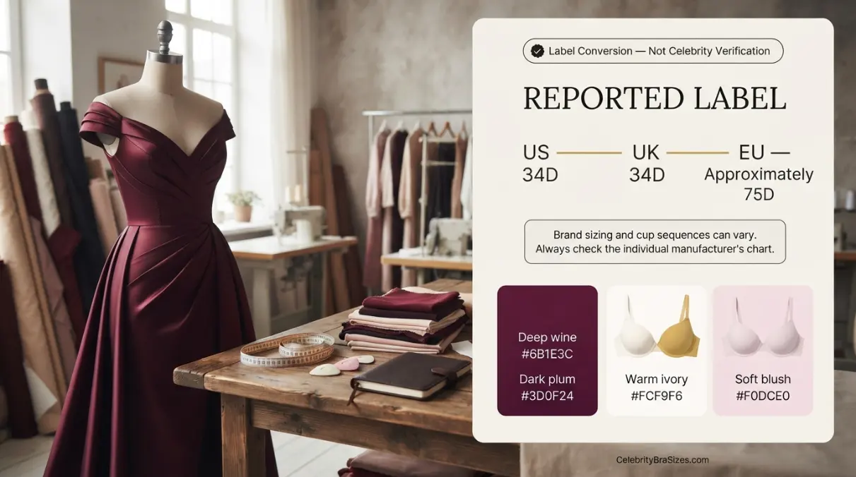 Alexandra Daddario reported 34D bra size conversion guide for US UK and EU sizing