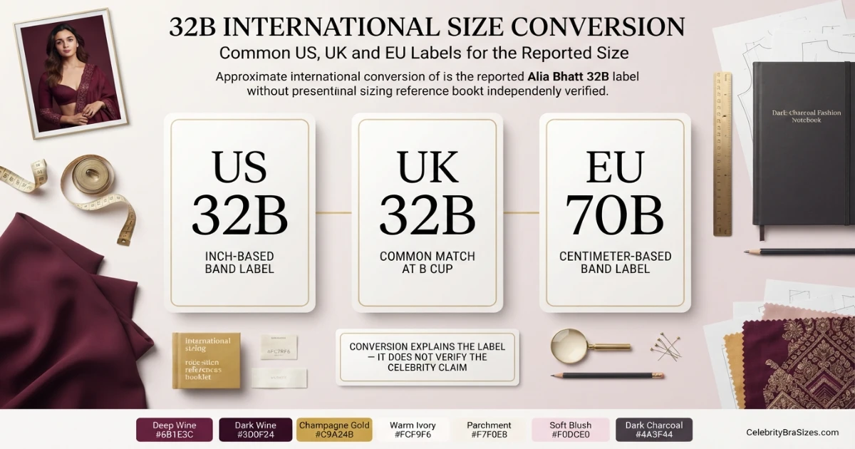 Alia Bhatt reported 32B bra size conversion guide for US UK and EU sizing