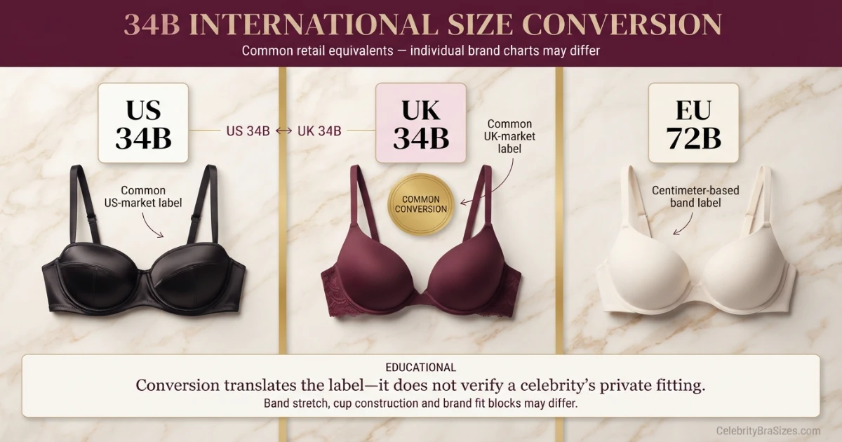Ana de Armas reported 34B bra size conversion guide for US UK and EU sizing