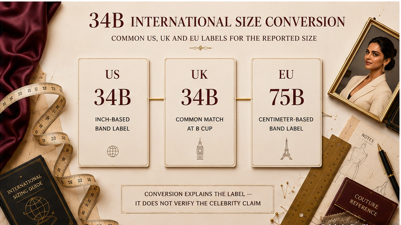 Deepika Padukone reported 34B bra size conversion guide for US UK and EU sizing