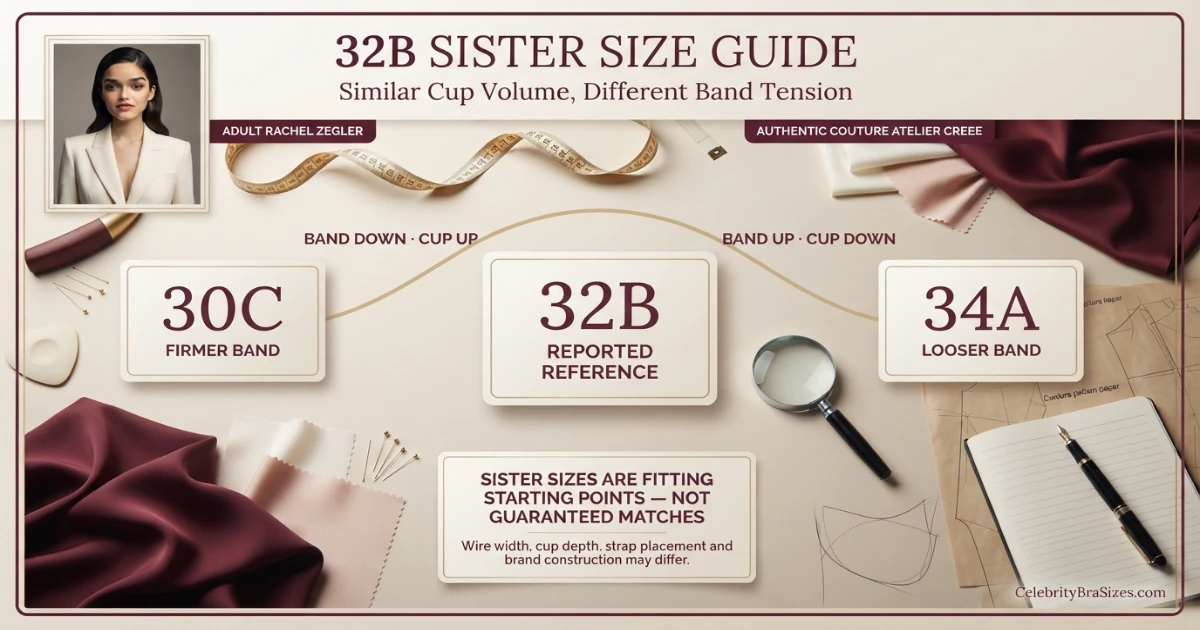 Rachel Zegler reported 32B bra size conversion guide for US UK and EU sizing