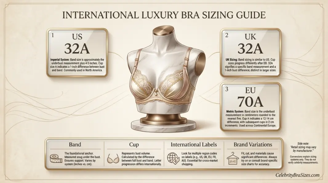 Taylor Swift reported 32A sister size guide showing 30B and 34A