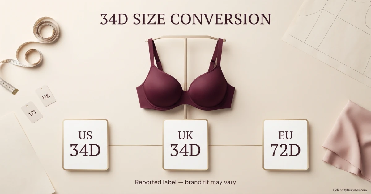 Adele reported 34D bra size conversion guide for US UK and EU sizing