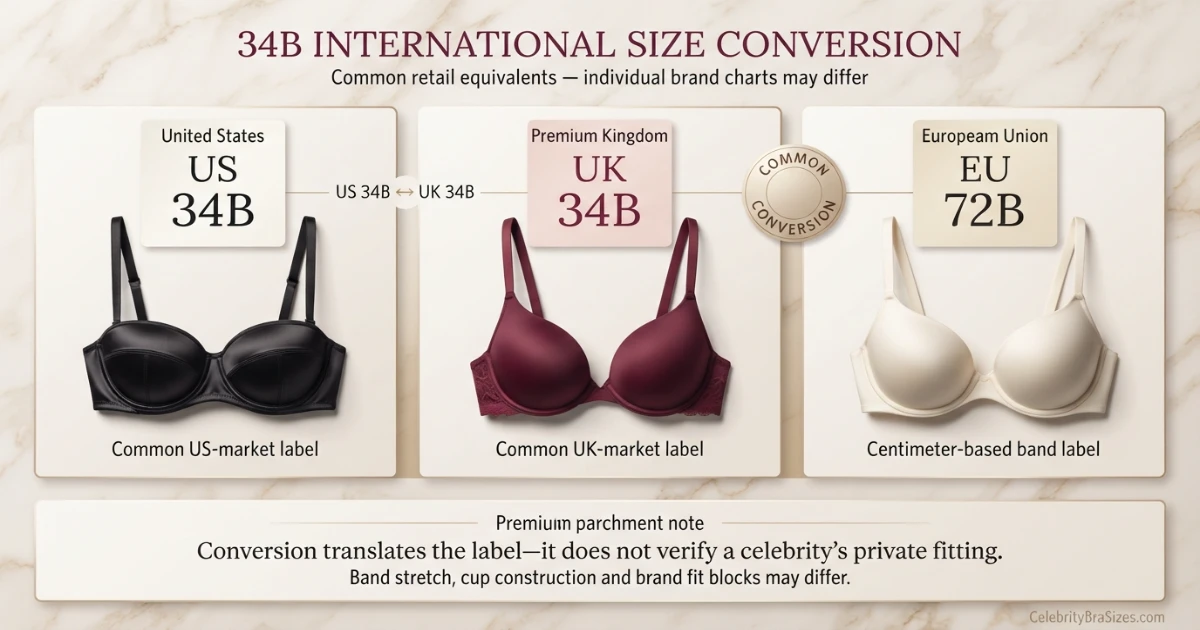 Adriana Lima reported 34B bra size conversion guide for US UK and EU sizing