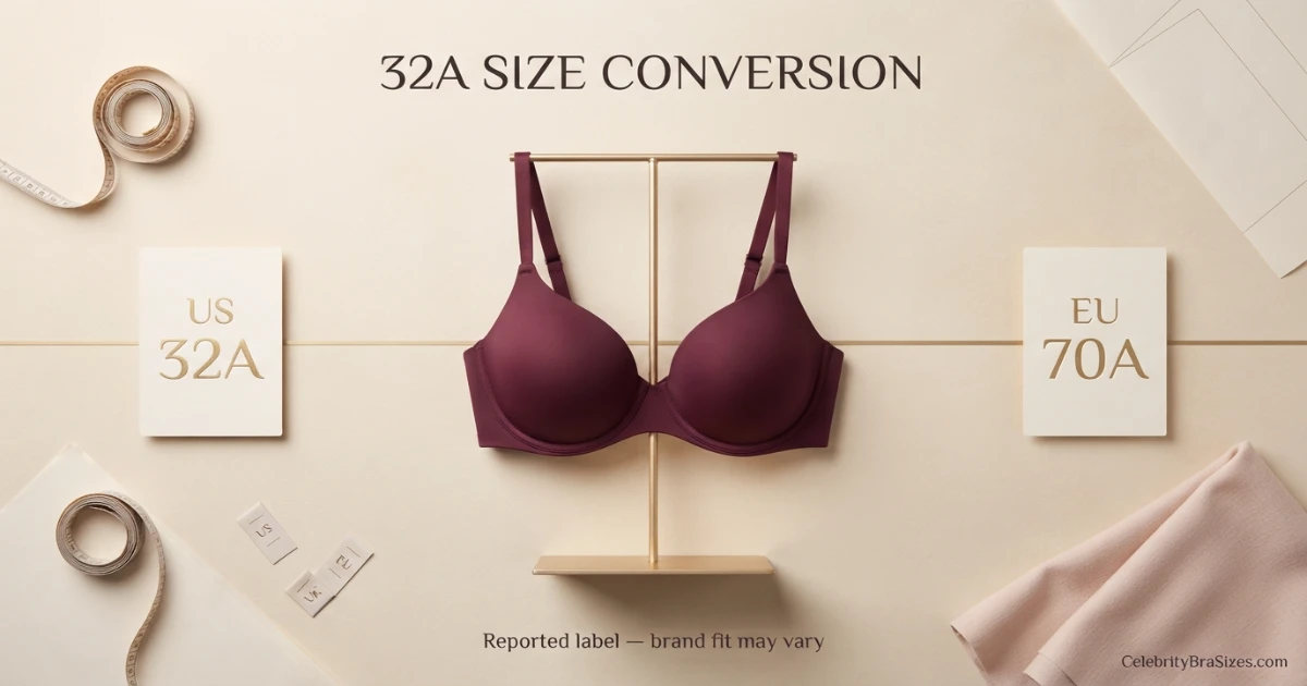 Alex Morgan reported 32A bra size conversion guide for US UK and EU sizing