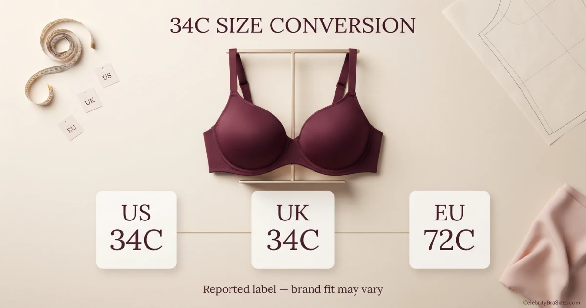 Alix Earle reported 34C bra size conversion guide for US UK and EU sizing