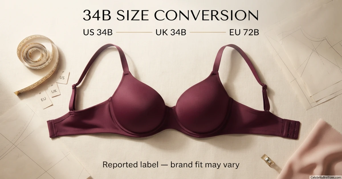 Billie Eilish reported 34B bra size conversion guide for US UK and EU sizing