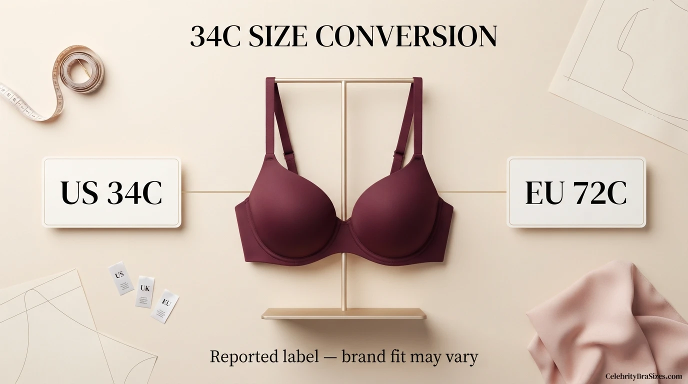 Doja Cat reported 34C bra size conversion guide for US UK and EU sizing