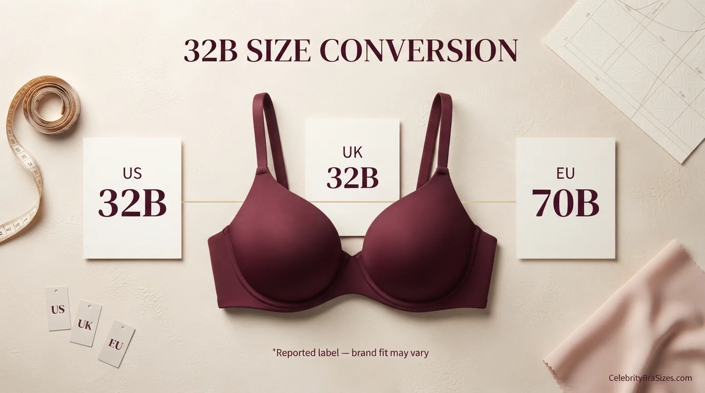 Dua Lipa reported 32B bra size conversion guide for US UK and EU sizing