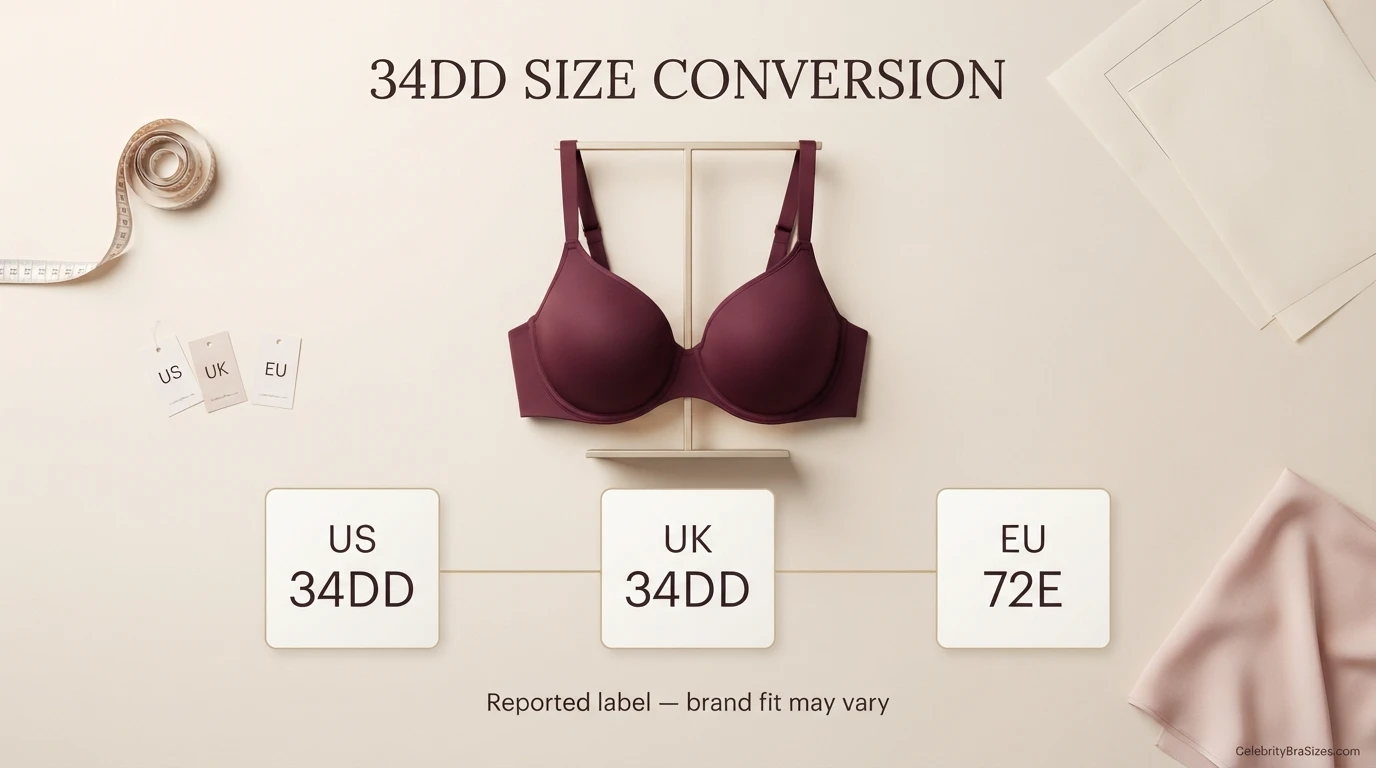 Nicki Minaj reported 34DD bra size conversion guide for US UK and EU sizing