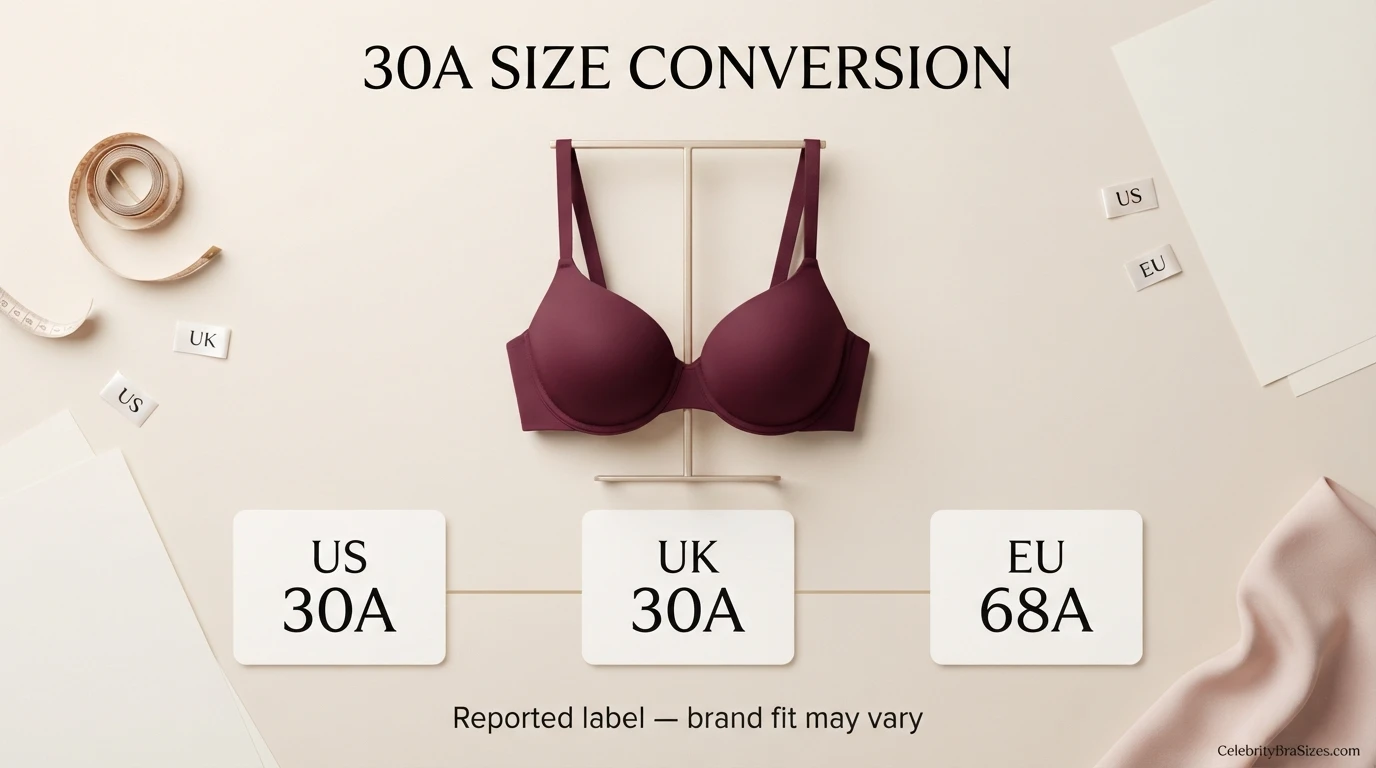 Sabrina Carpenter reported 30A bra size conversion guide for US UK and EU sizing