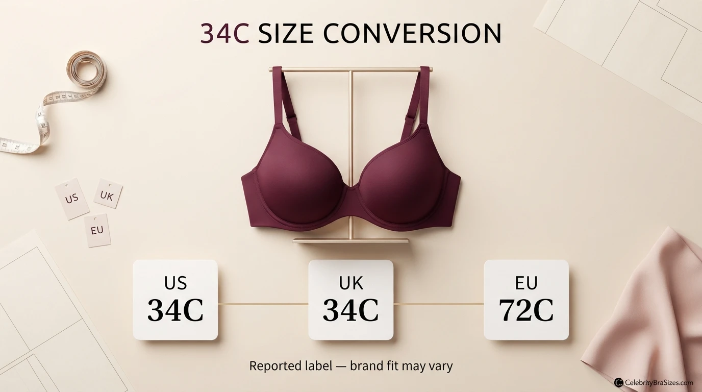 Selena Gomez reported 34C bra size conversion guide for US UK and EU sizing