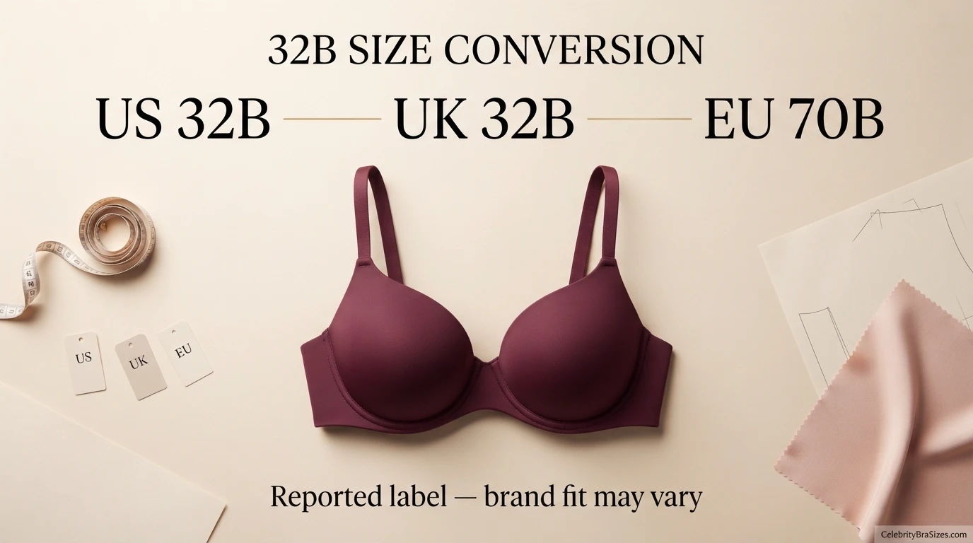 Tate McRae reported 32B bra size conversion guide for US UK and EU sizing