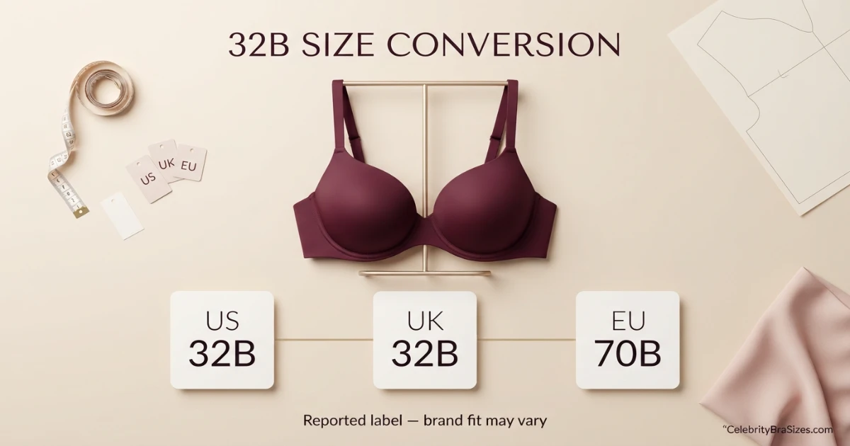 Tyla reported 32B bra size conversion guide for US UK and EU sizing